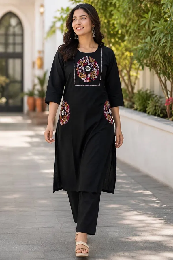 Black_Embroidered_Straight_Kurta_for_Women