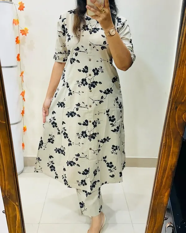 Cream_Floral_Print_Kurta_Set_for_Women