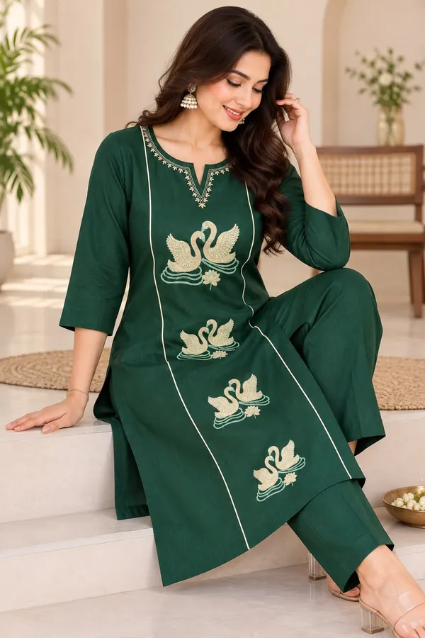 Green_Embroidered_Straight_Kurta_Set_for_Women