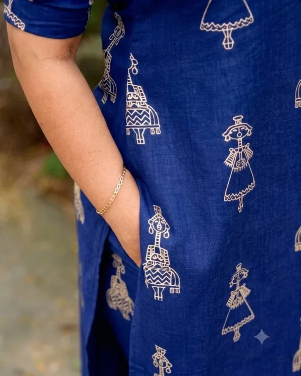Blue_Printed_Straight_Kurta_Pant_Set_For_Women