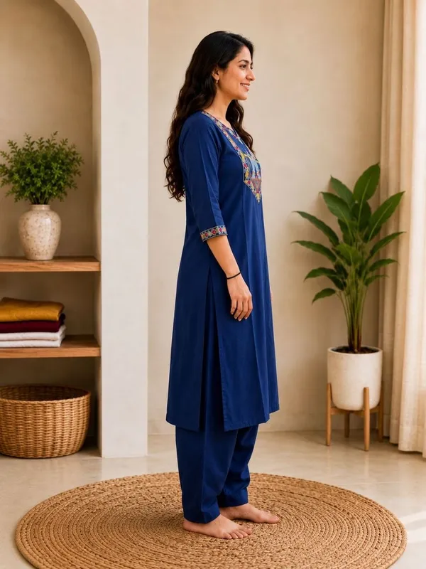 Blue_Embroidered_Straight_Kurta_Set_for_Women