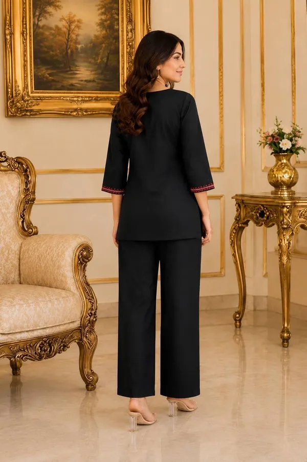 Black_Embroidered_Straight_Kurta_Pant_Set_for_Women