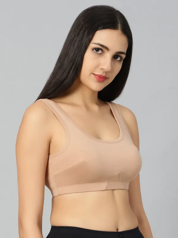 Bluenixie_Bn3014_Sproty_Slip_On_Medium_Impact_Sports_Bra_Lounge_Bra_Nude_Skin