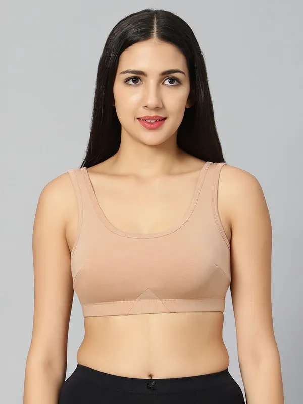 Bluenixie_Bn3014_Sproty_Slip_On_Medium_Impact_Sports_Bra_Lounge_Bra_Nude_Skin