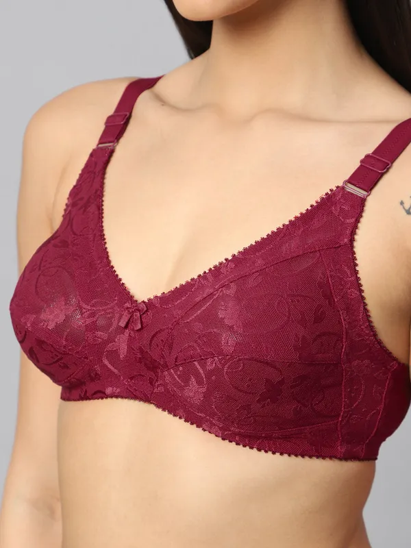 Bluenixie_Bnf356_Luxuria_Full_Coverage_Bra_Jaquard_Print_Maroon_Bnf356_Butterfly