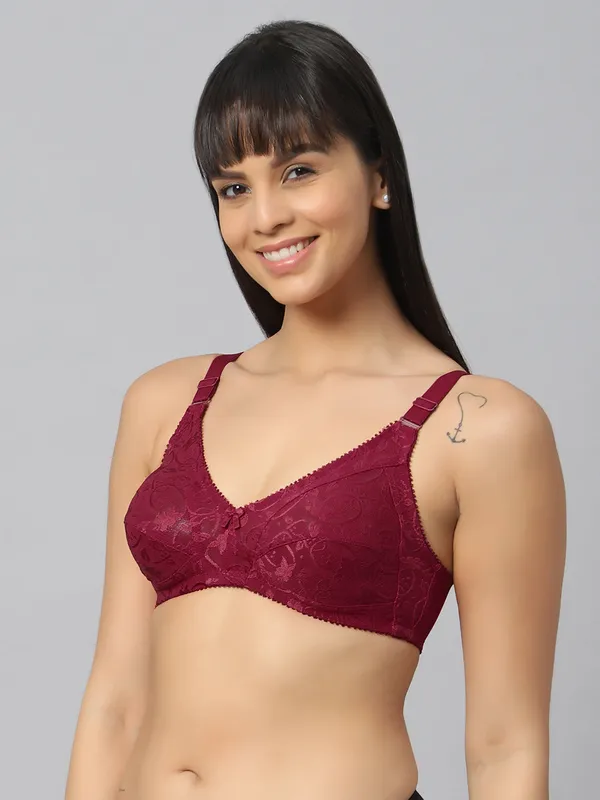 Bluenixie_Bnf356_Luxuria_Full_Coverage_Bra_Jaquard_Print_Maroon_Bnf356_Butterfly