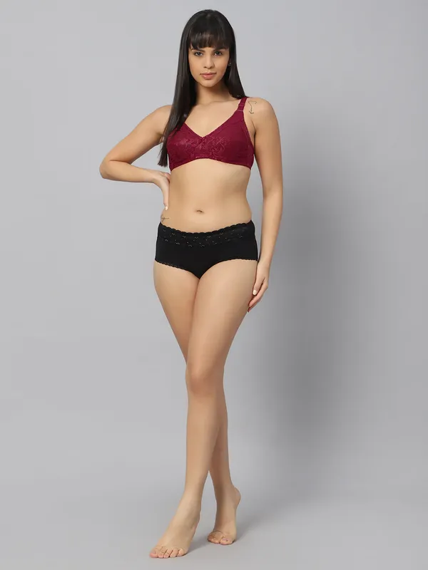 Bluenixie_Bnf356_Luxuria_Full_Coverage_Bra_Jaquard_Print_Maroon_Bnf356_Butterfly