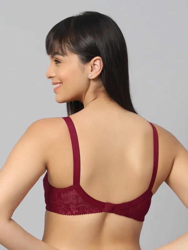 Bluenixie_Bnf356_Luxuria_Full_Coverage_Bra_Jaquard_Print_Maroon_Bnf356_Butterfly