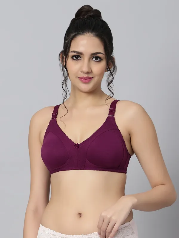 Bluenixie_Bn0210_Luxuriant_Cotton_Rich_Full_Coverage_T_Shirt_Bra_Wine