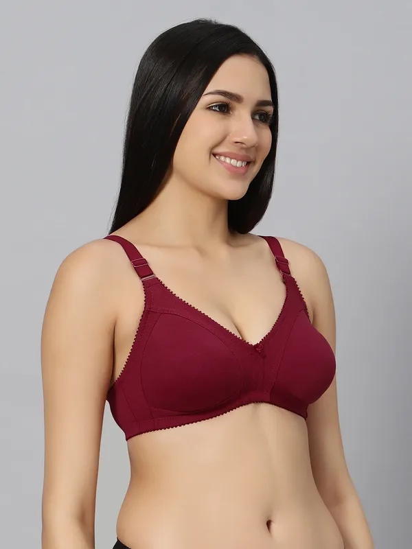 Bluenixie_Bn0210_Luxuriant_Cotton_Rich_Full_Coverage_T_Shirt_Bra_Maroon