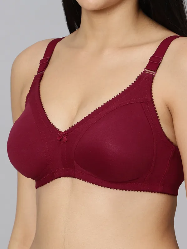 Bluenixie_Bn0210_Luxuriant_Cotton_Rich_Full_Coverage_T_Shirt_Bra_Maroon
