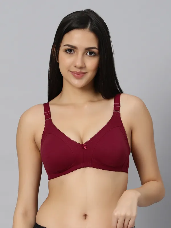 Bluenixie_Bn0210_Luxuriant_Cotton_Rich_Full_Coverage_T_Shirt_Bra_Maroon