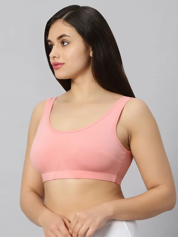 Bluenixie_Bn3014_Sproty_Slip_On_Medium_Impact_Sports_Bra_Lounge_Bra_Peach