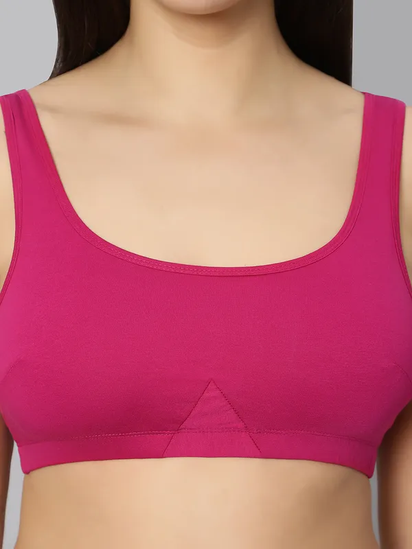 Bluenixie_Bn3014_Sproty_Slip_On_Medium_Impact_Sports_Bra_Lounge_Bra_Magenta