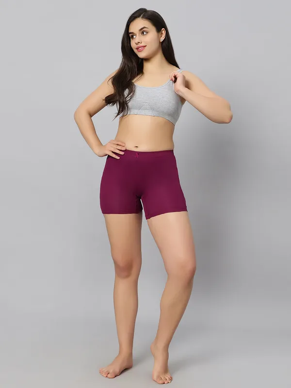 Bluenixie_Bnsl0020_Semilongs_Anti_Chaffing_Stretch_Cotton_Boys_Shorts_Wine