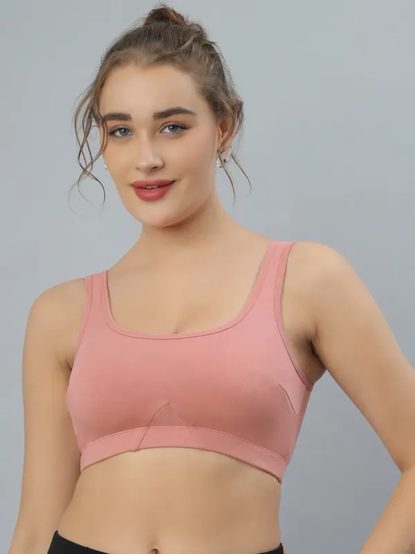 Bluenixie_Bn3014_Sproty_Slip_On_Medium_Impact_Sports_Bra_Lounge_Bra_Coral