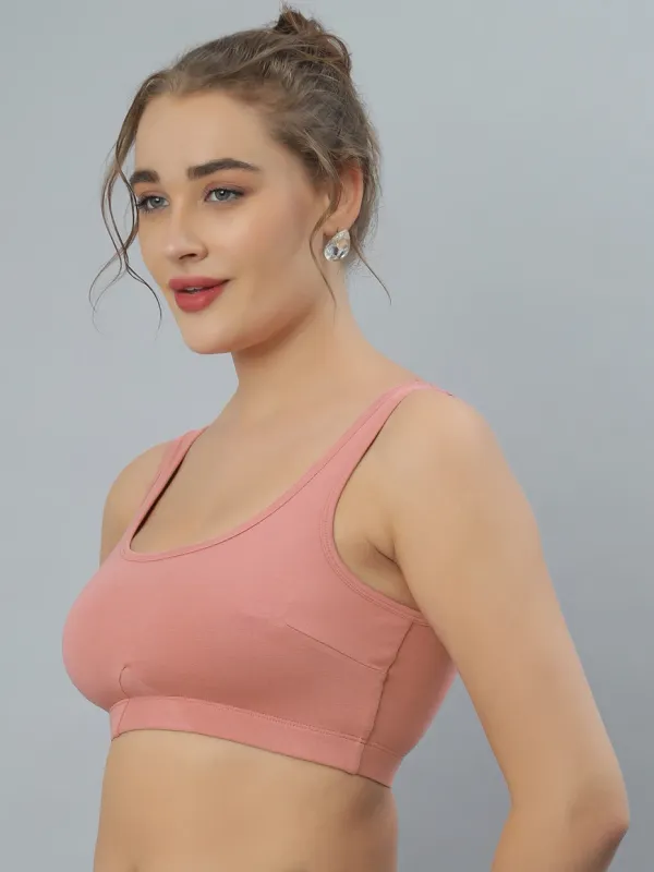 Bluenixie_Bn3014_Sproty_Slip_On_Medium_Impact_Sports_Bra_Lounge_Bra_Coral