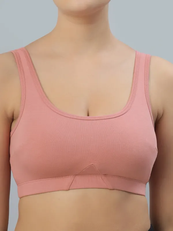 Bluenixie_Bn3014_Sproty_Slip_On_Medium_Impact_Sports_Bra_Lounge_Bra_Coral