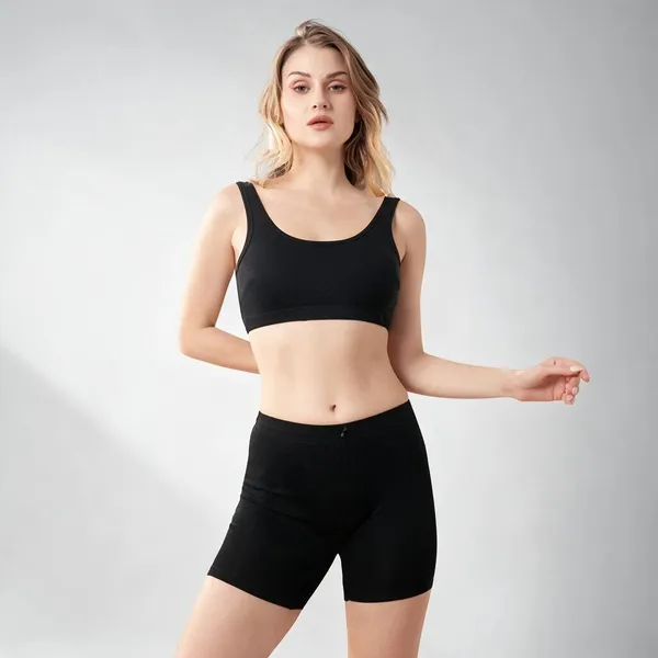 Bluenixie_Bnsl0020_Semilongs_Anti_Chaffing_Stretch_Cotton_Boys_Shorts_Black