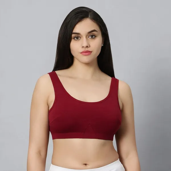 Bluenixie_Bn3014_Sproty_Slip_On_Medium_Impact_Sports_Bra_Lounge_Bra_Maroon
