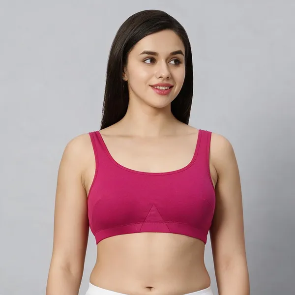 Bluenixie_Bn3014_Sproty_Slip_On_Medium_Impact_Sports_Bra_Lounge_Bra_Magenta