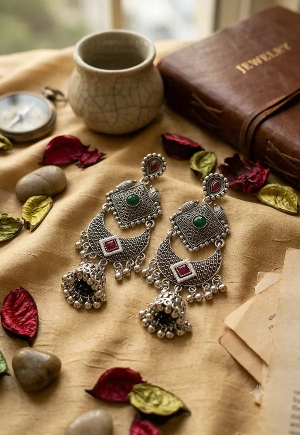 Silver_Tone_Oxidized_Jhumka_Earrings_for_Women