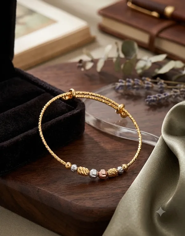 Gold_Tone_Beaded_Bangle_Bracelet_for_Women