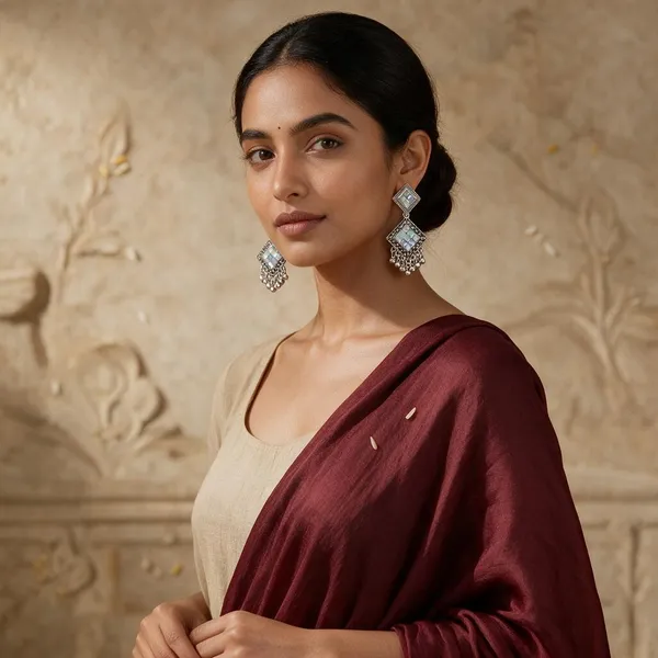 Silver_Tone_Peacock_Jhumka_Earrings_Set_for_Women