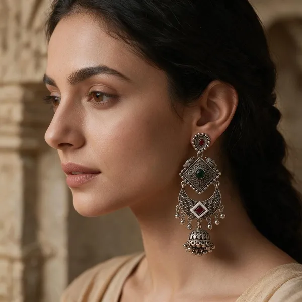 Silver_Tone_Oxidized_Jhumka_Earrings_for_Women