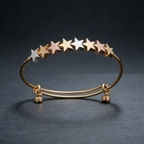 Gold_Tone_Star_Charm_Bangle_Bracelet_for_Women