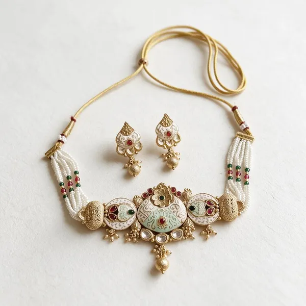 Gold_Tone_Meenakari_Pearl_Necklace_Set_For_Women