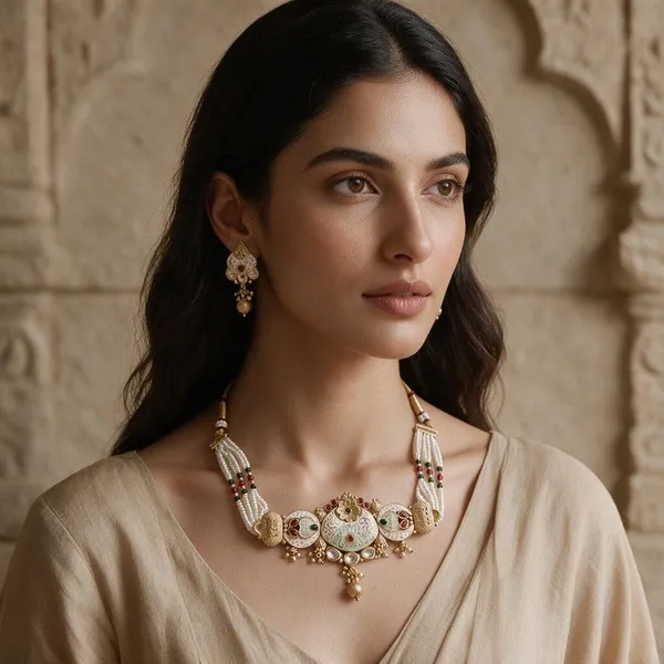 Gold_Tone_Meenakari_Pearl_Necklace_Set_For_Women