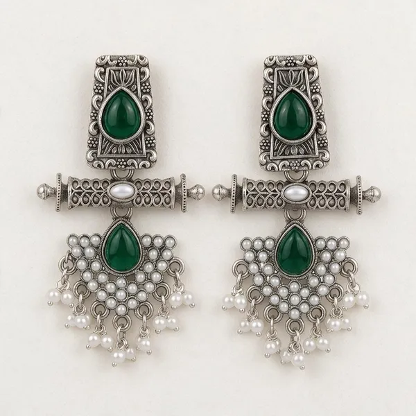 Green_Oxidized_Silver_Tone_Chandelier_Earrings_for_Women