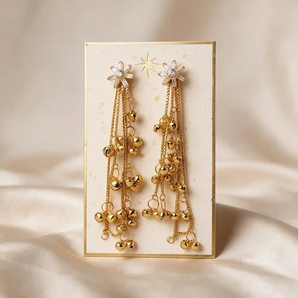 Gold_Tone_Floral_Chain_Drop_Earrings_for_Women