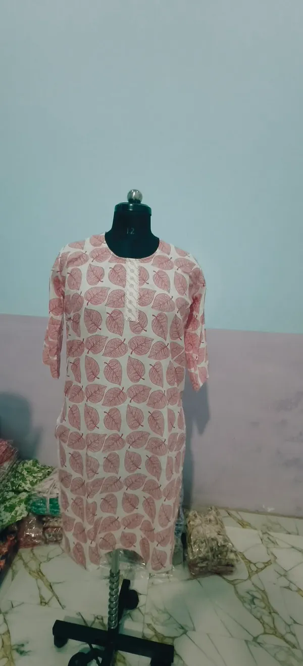 Cream_Printed_Straight_Kurta_For_Women