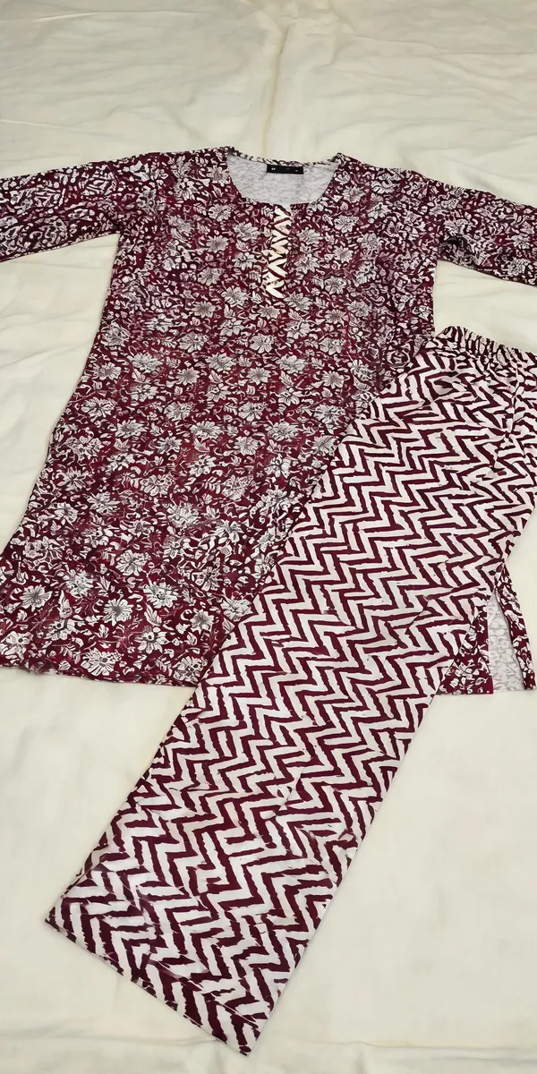 Maroon_Cotton_Straight_Floral_Print_Kurta_Set_For_Women
