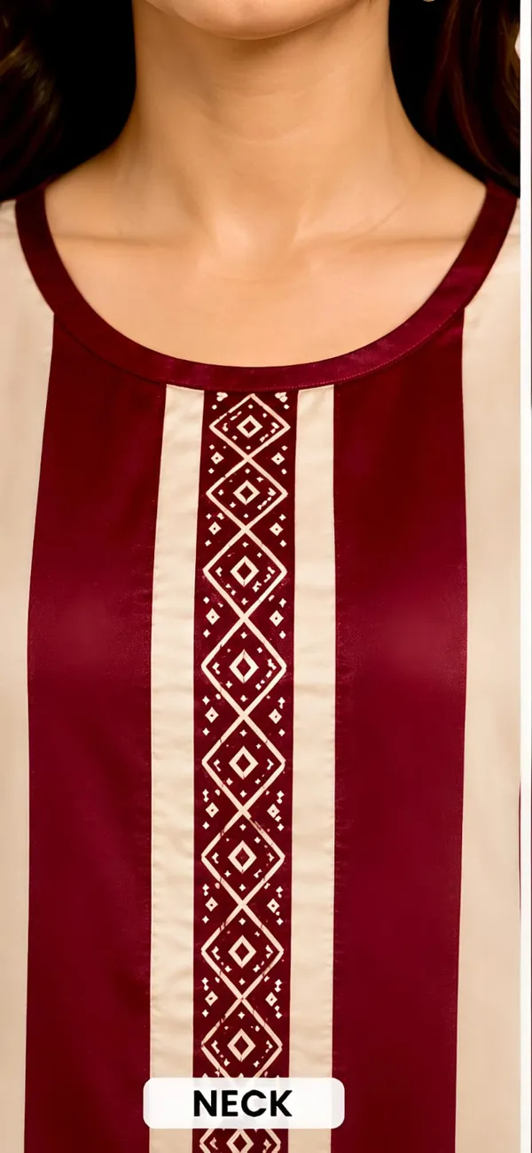 Maroon_Satin_Straight_Kurta_Pant_Set_for_Women
