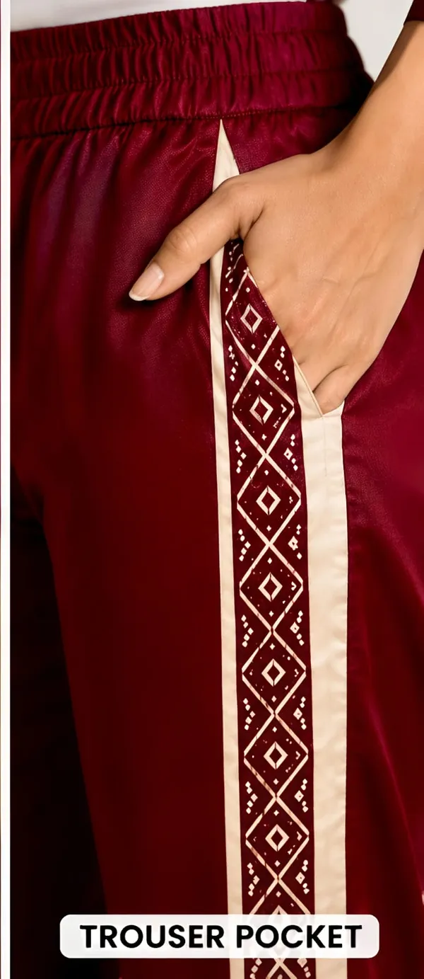 Maroon_Satin_Straight_Kurta_Pant_Set_for_Women