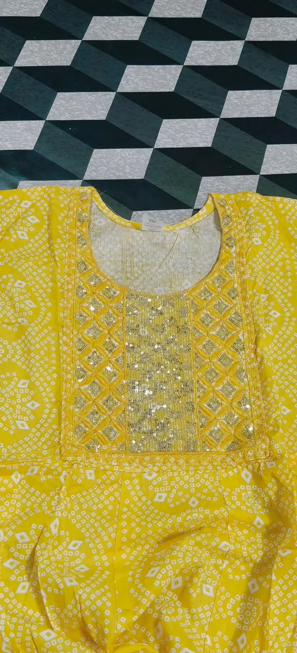 Yellow_Printed_Flared_Dress_for_Girls