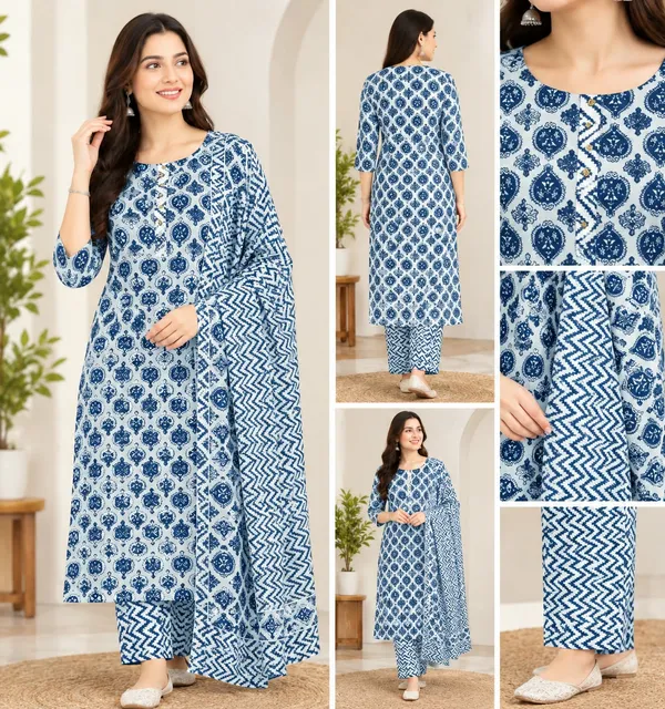 Blue_Printed_Straight_Kurta_Set_For_Women