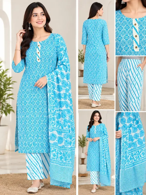 Blue_Cotton_Printed_Kurta_Set_for_Women