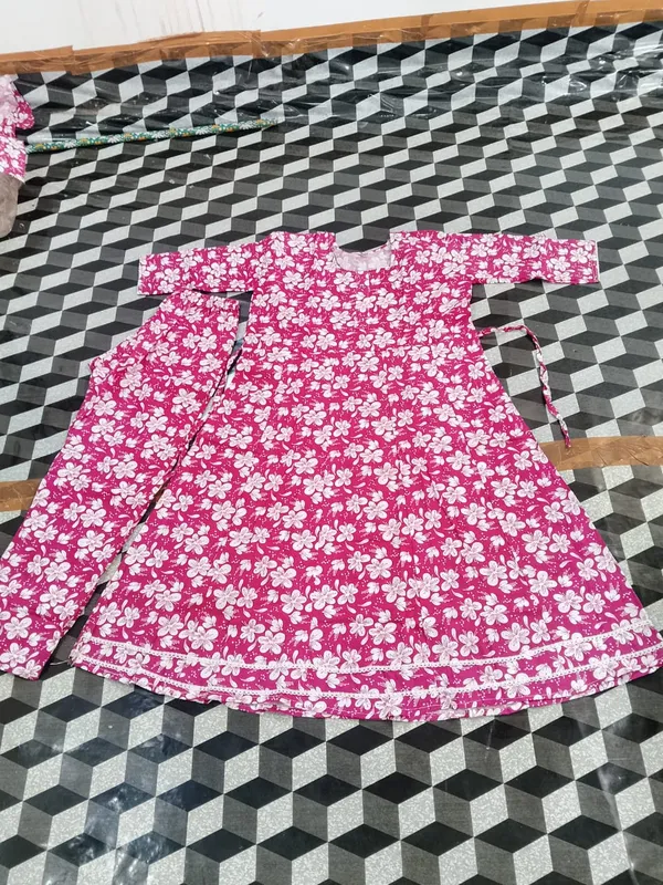 Pink_Floral_A-Line_Dress_for_Girls