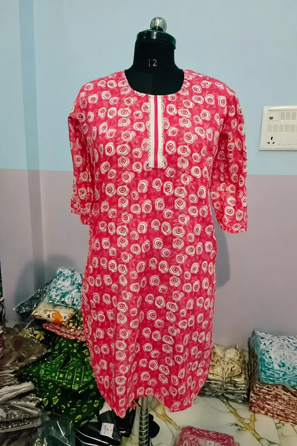 Pink_Cotton_Straight_Floral_Print_Kurta_Set_For_Women