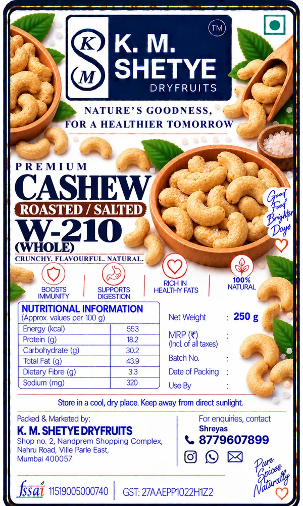 Cashew_Roasted/Salted_W210_-_1_kg