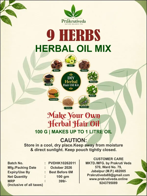 Prakritiveda_9_Herbs_Herbal_Oil_Mix