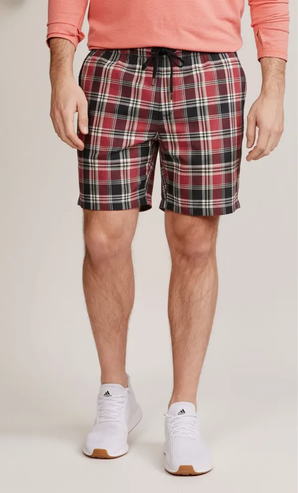 Maroon_Cotton_Plaid_Regular_Fit_Shorts_For_Men_-_Pack_of_2