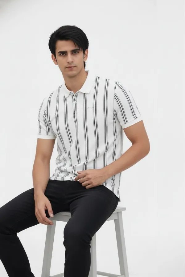 White_Cotton_Striped_Polo_T-Shirt_For_Men