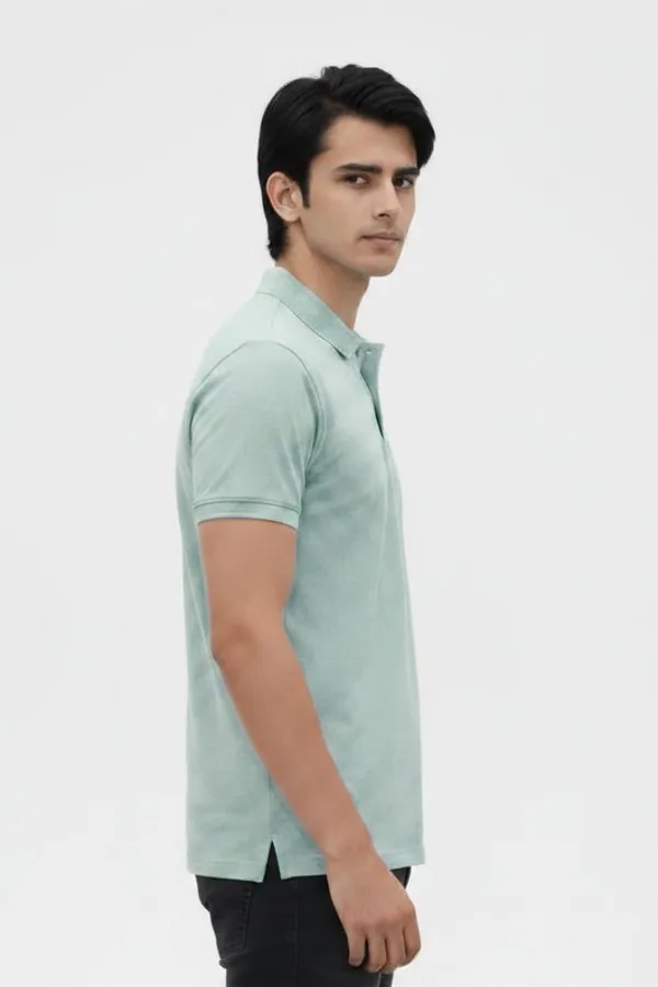 Mint_Green_Cotton_Regular_Fit_Polo_T-Shirt_For_Men