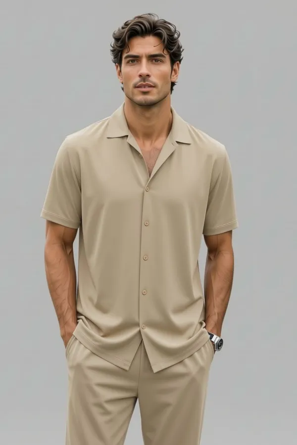 Beige_Cotton_Relaxed_Fit_Shirt_And_Trousers_Set_For_Men