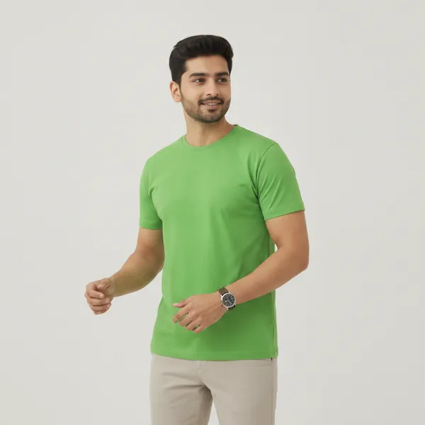 Green_Cotton_Regular_Fit_T-Shirt_For_Men